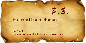 Petrovitsch Bence névjegykártya